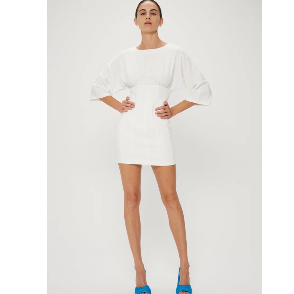 Third Form Cut Through Corset Mini Dress Off  White Size 10 NWOTS